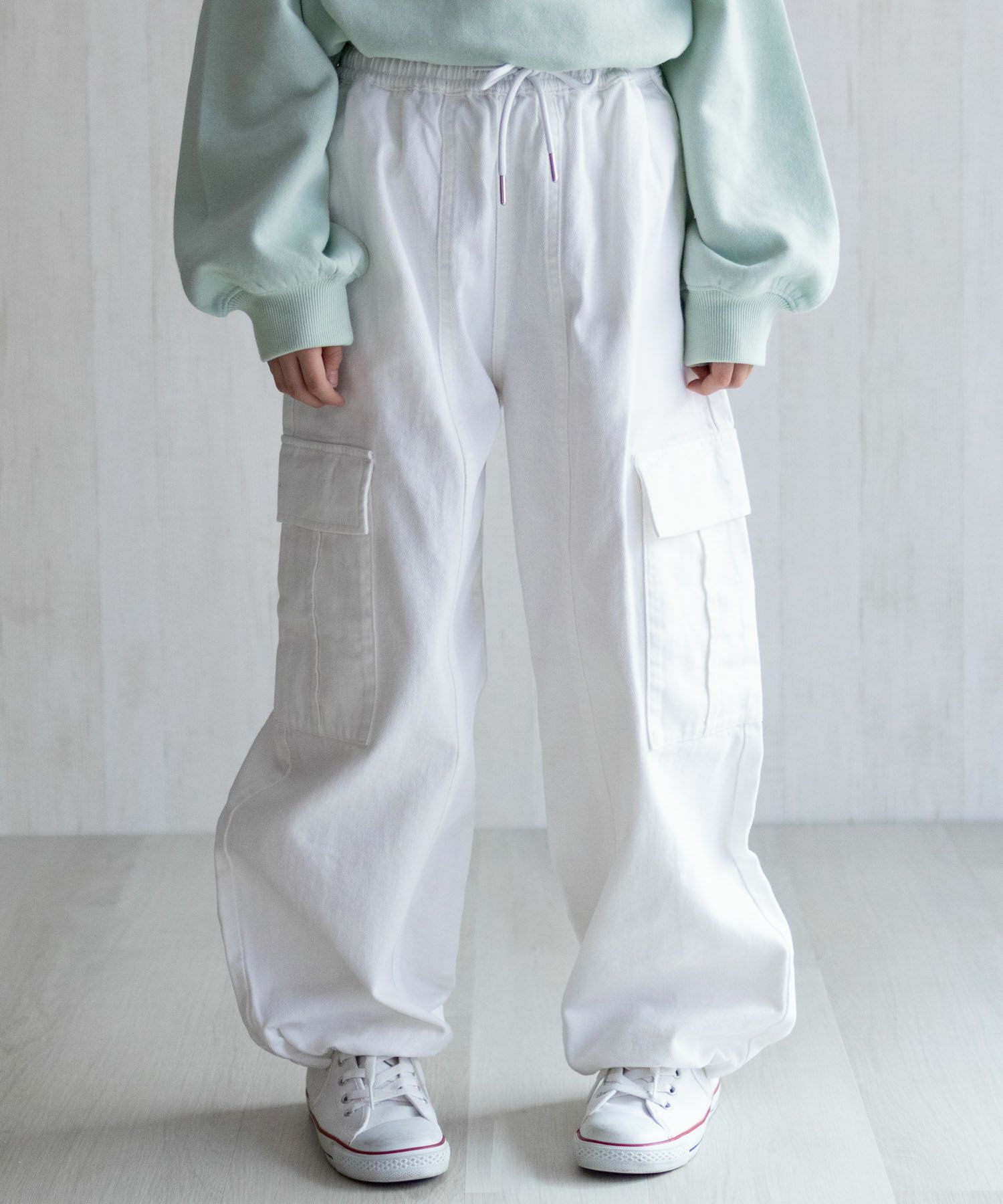 NAVY  デニムカーゴパンツ キッズ商品画像-3