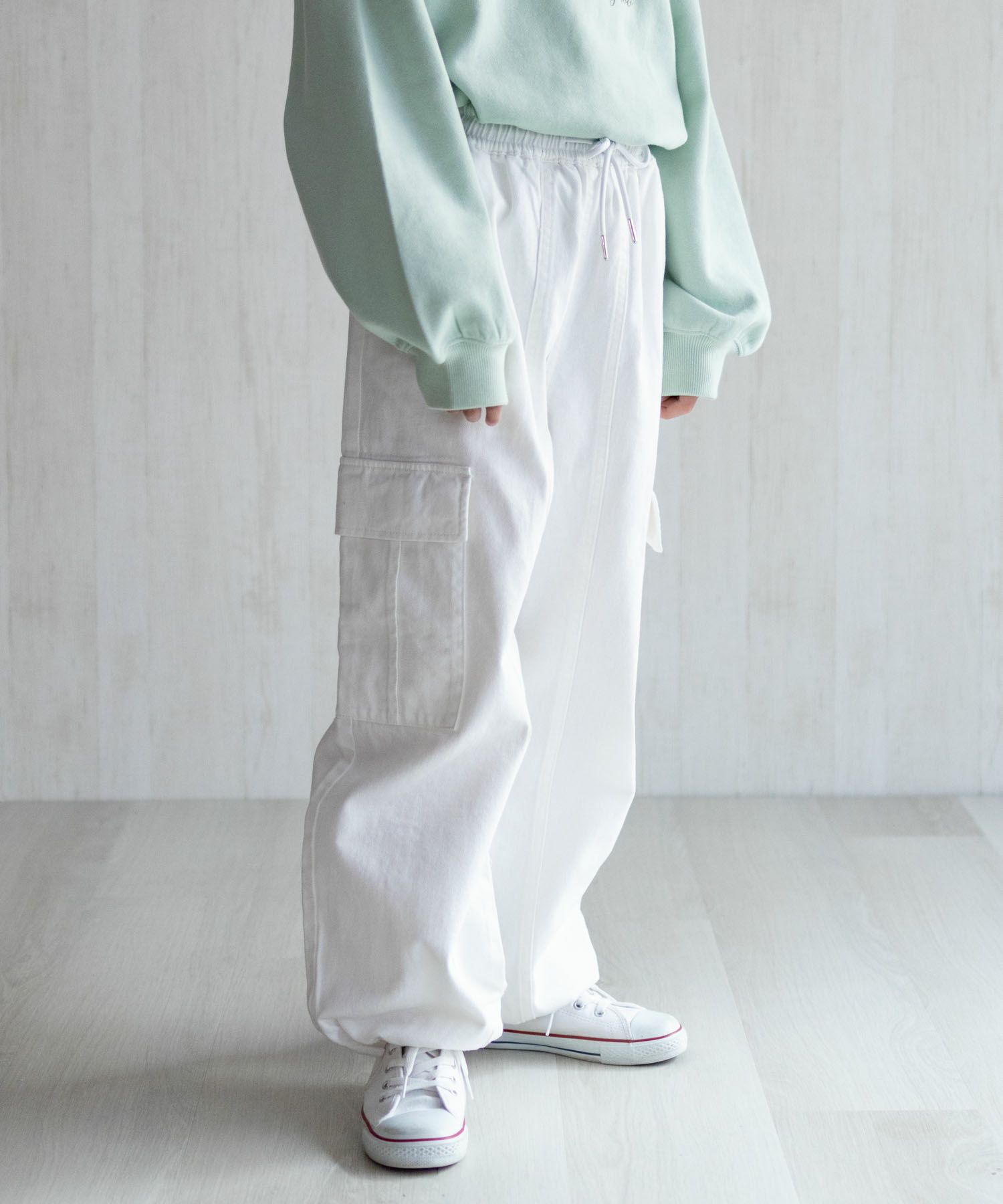 NAVY  デニムカーゴパンツ キッズ商品画像-4