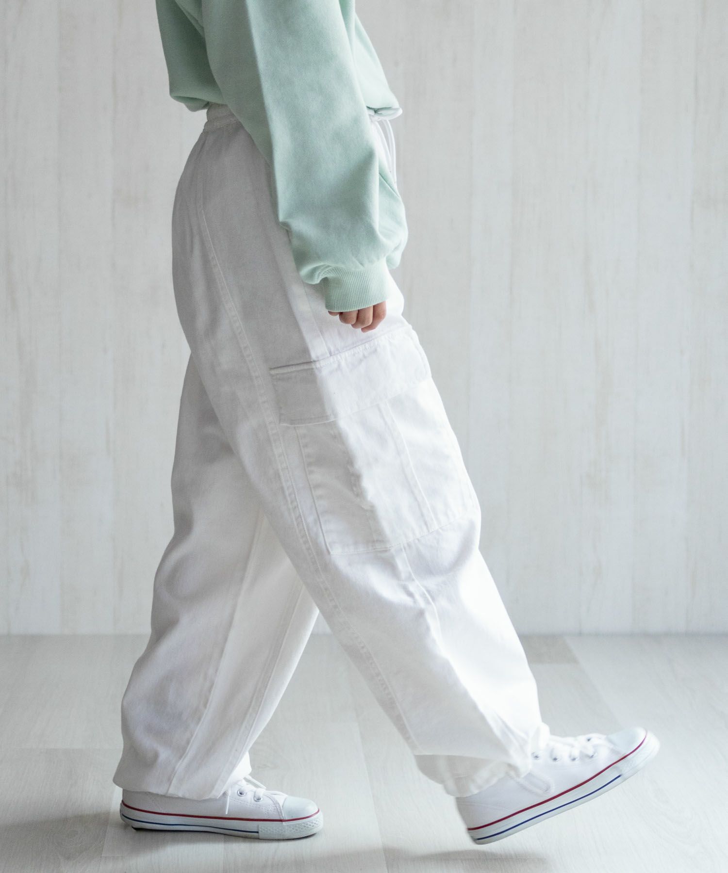 NAVY  デニムカーゴパンツ キッズ商品画像-7