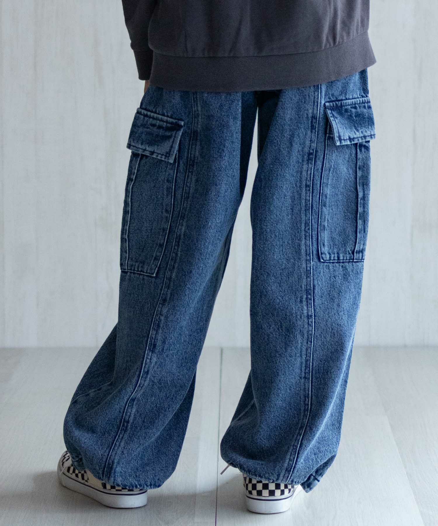 NAVY  デニムカーゴパンツ キッズ商品サムネイル-11