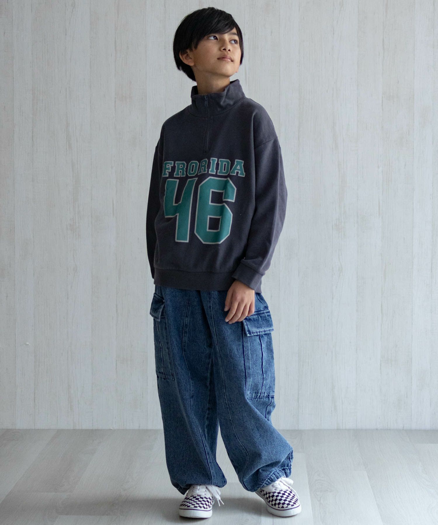 NAVY  デニムカーゴパンツ キッズ商品画像-12