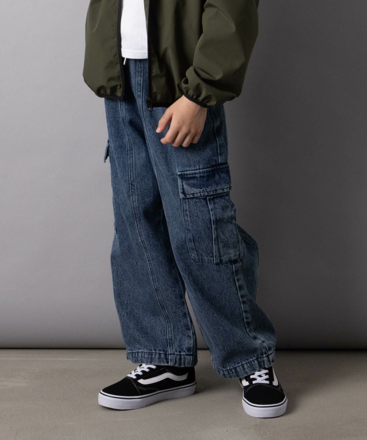 NAVY デニムカーゴパンツ キッズ