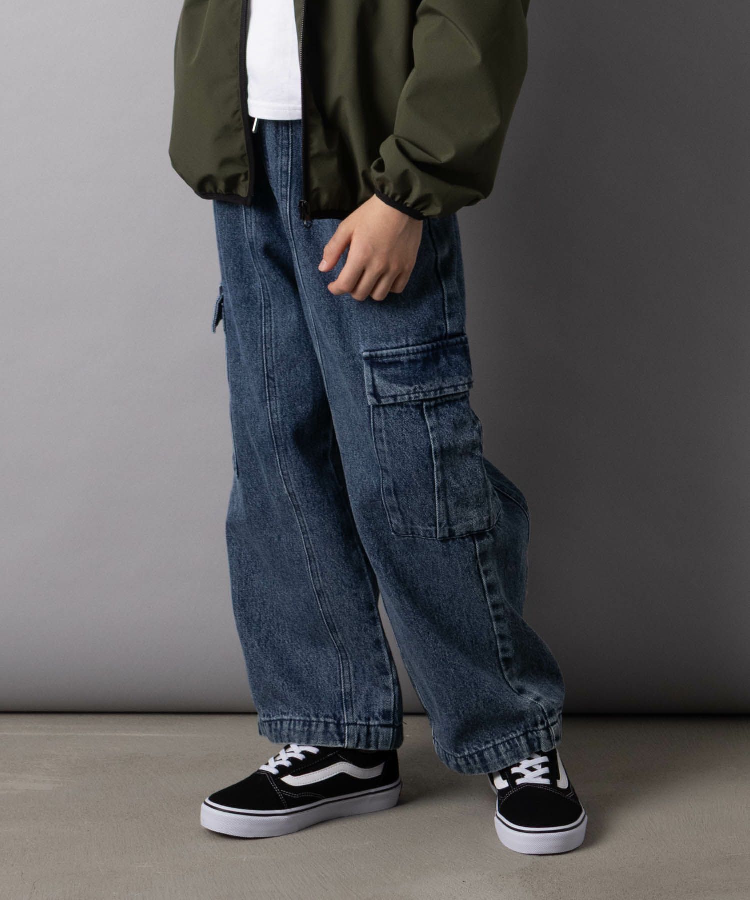 NAVY  デニムカーゴパンツ キッズ商品サムネイル-13