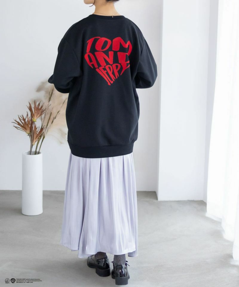 Tom and Jerry ポンチ素材 バックロゴフロッキートレーナー メンズ商品画像-7