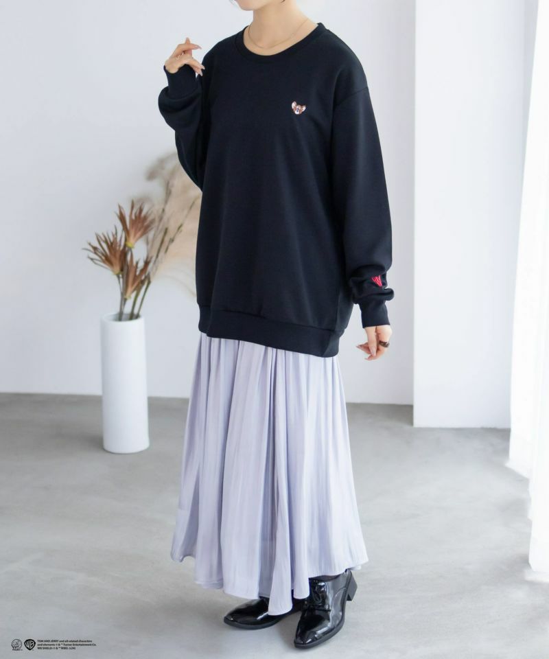 Tom and Jerry ポンチ素材 バックロゴフロッキートレーナー メンズ商品画像-8