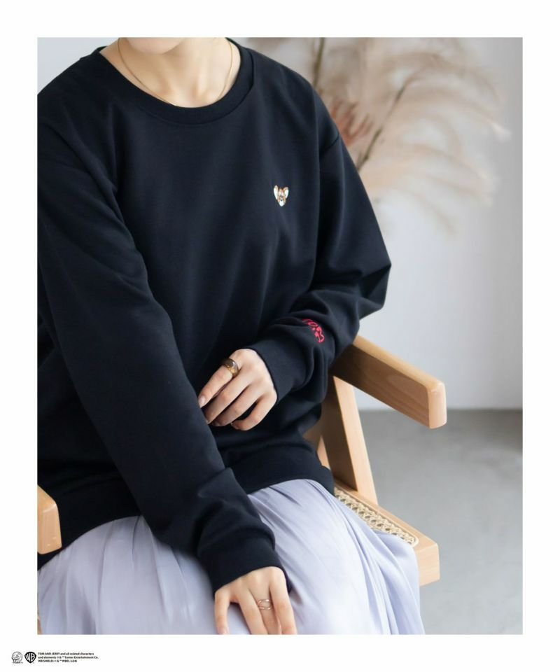 Tom and Jerry ポンチ素材 バックロゴフロッキートレーナー メンズ商品画像-10