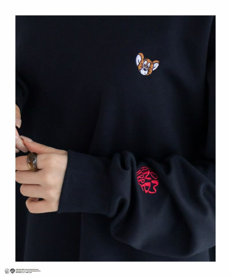 Tom and Jerry ポンチ素材 バックロゴフロッキートレーナー メンズ商品画像-12