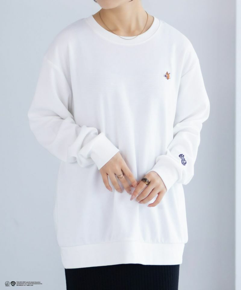 Tom and Jerry ポンチ素材 バックロゴフロッキートレーナー メンズ商品サムネイル-13