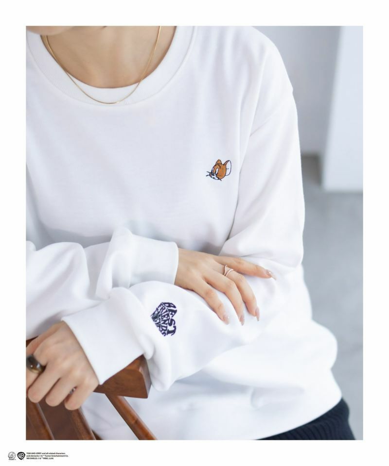 Tom and Jerry ポンチ素材 バックロゴフロッキートレーナー メンズ商品画像-15