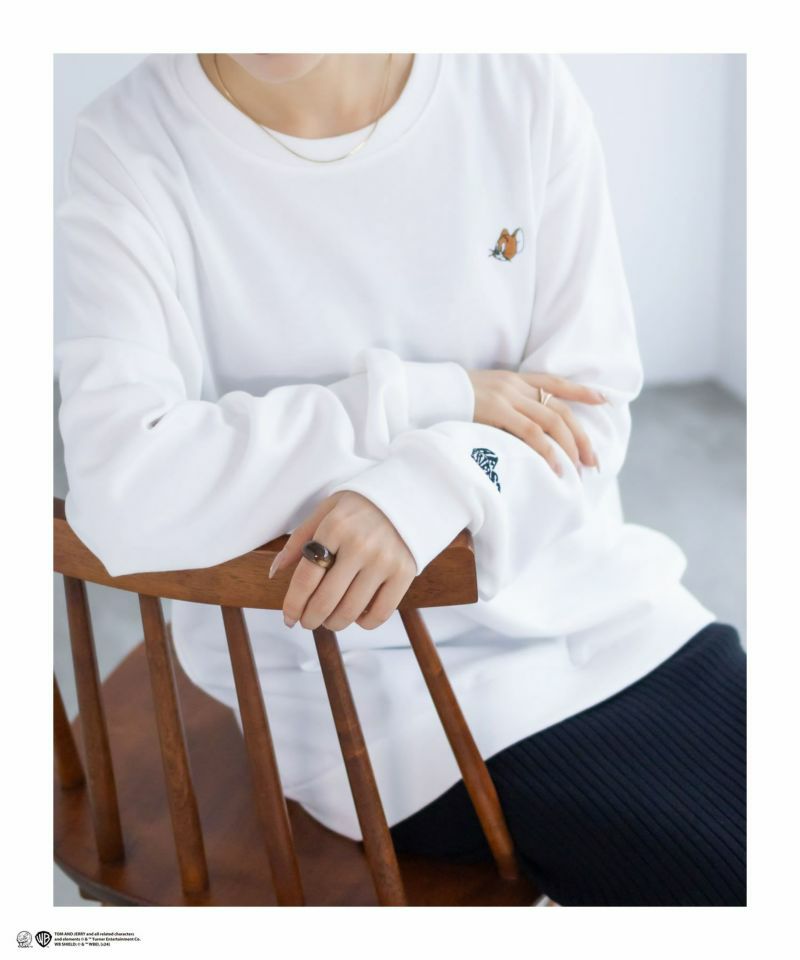 Tom and Jerry ポンチ素材 バックロゴフロッキートレーナー メンズ商品画像-16