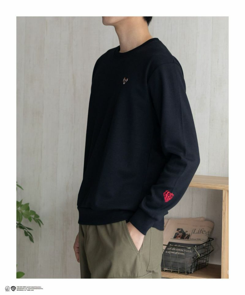 Tom and Jerry ポンチ素材 バックロゴフロッキートレーナー メンズ商品画像-25