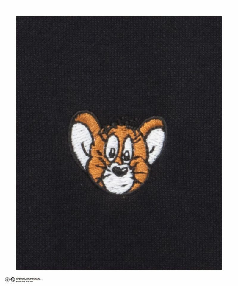 Tom and Jerry ポンチ素材 バックロゴフロッキートレーナー メンズ