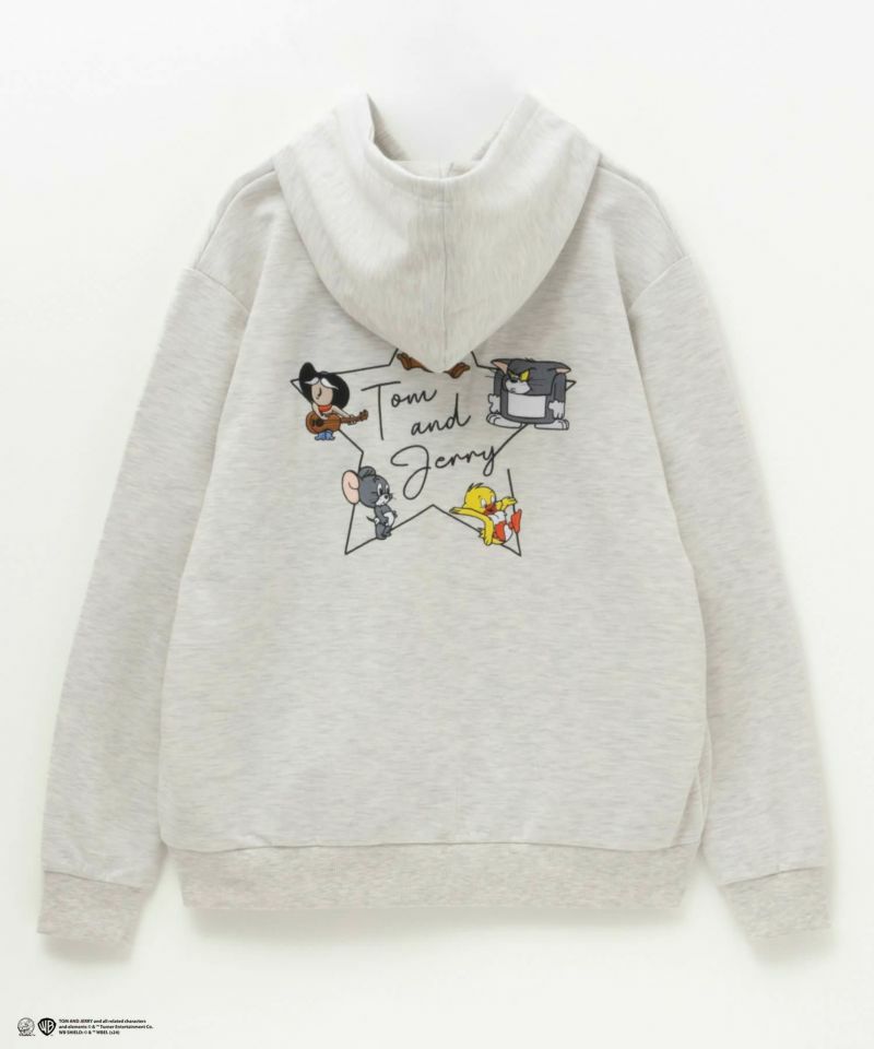 Tom and Jerry ポンチ素材 バック刺繍パーカー メンズ