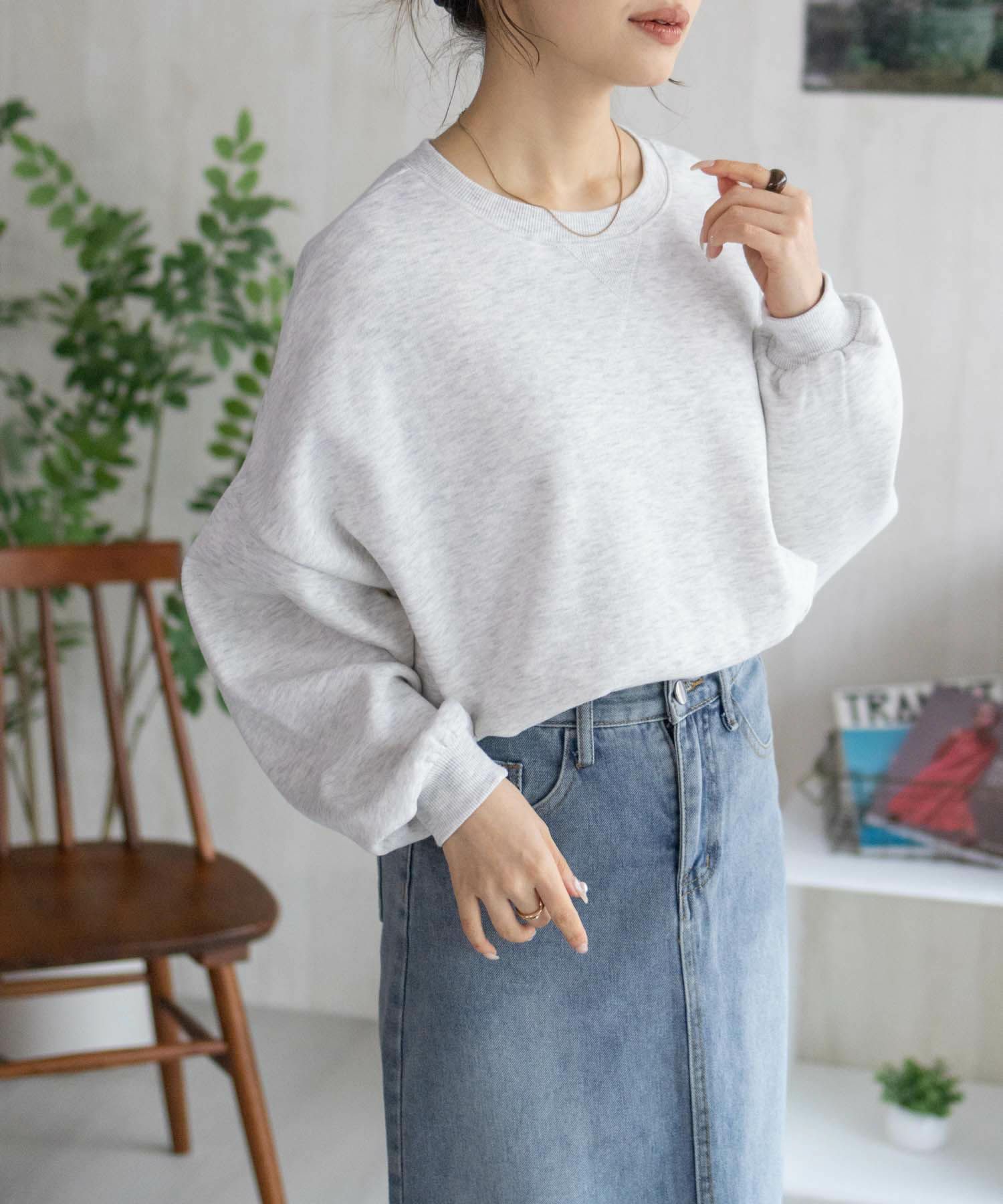 nAvy ガセットトレーナー レディース