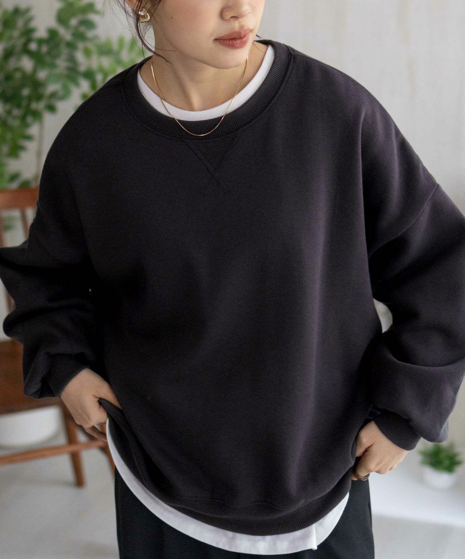 nAvy ガセットトレーナー レディース