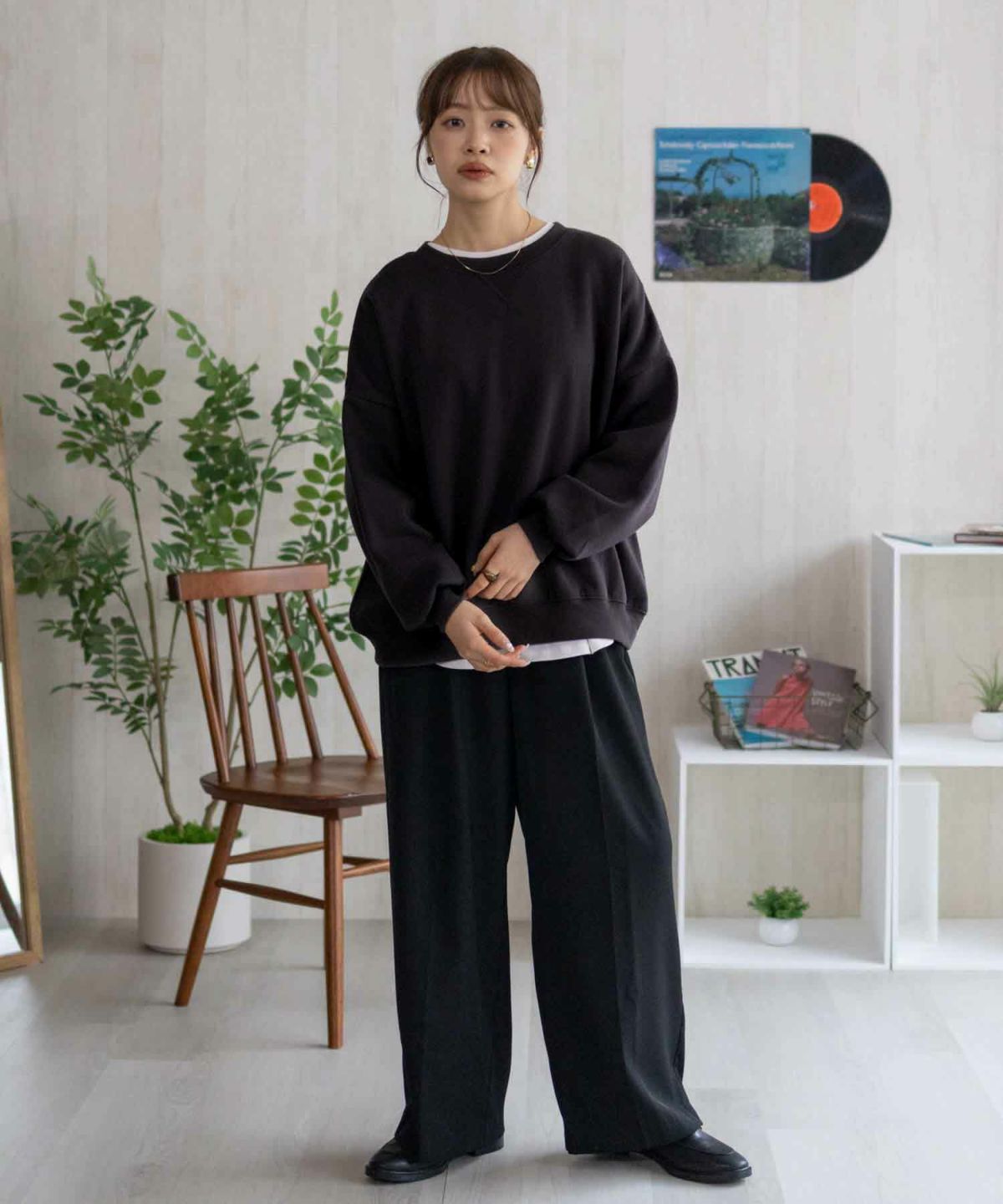 nAvy ガセットトレーナー レディース