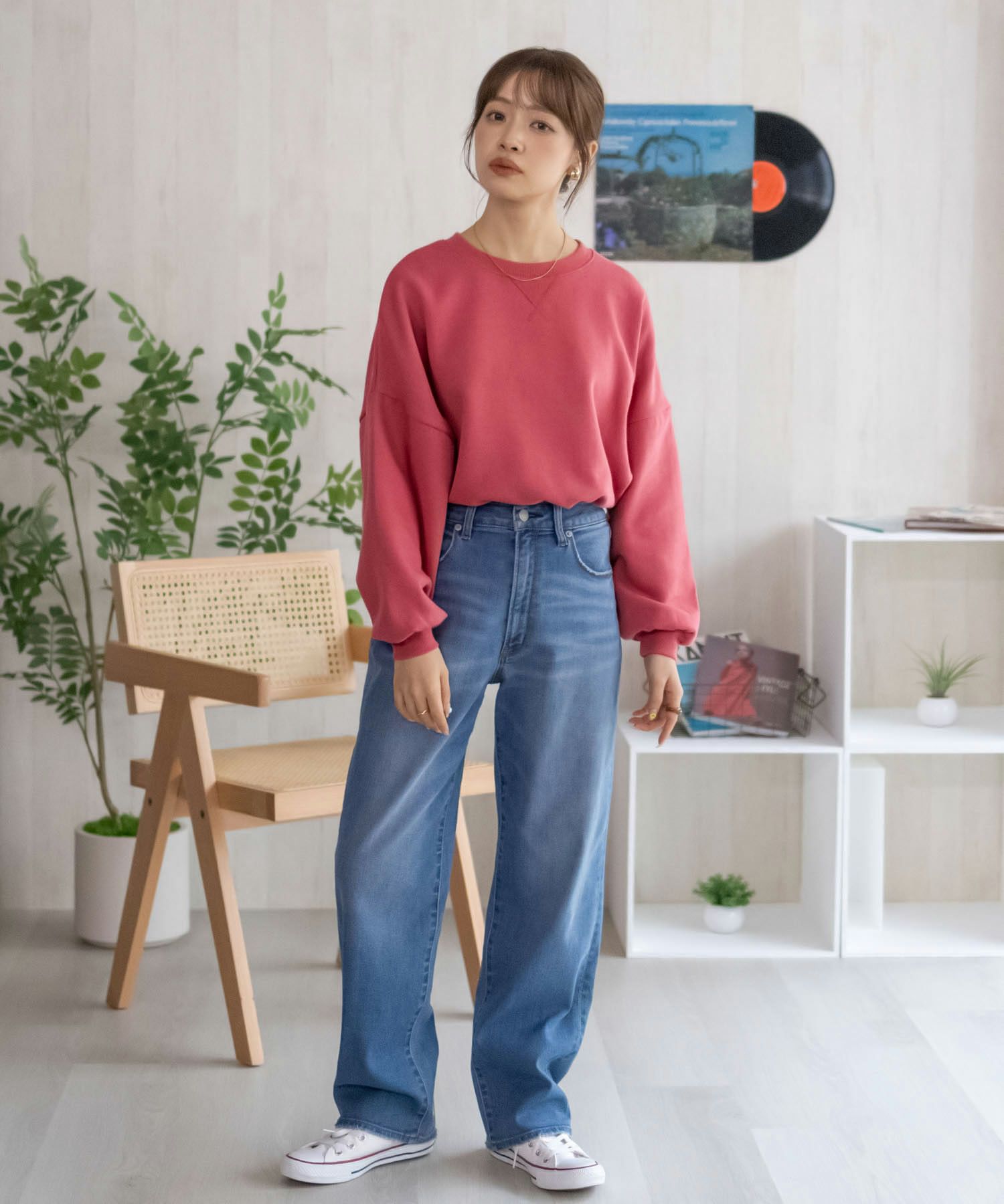 nAvy ガセットトレーナー レディース