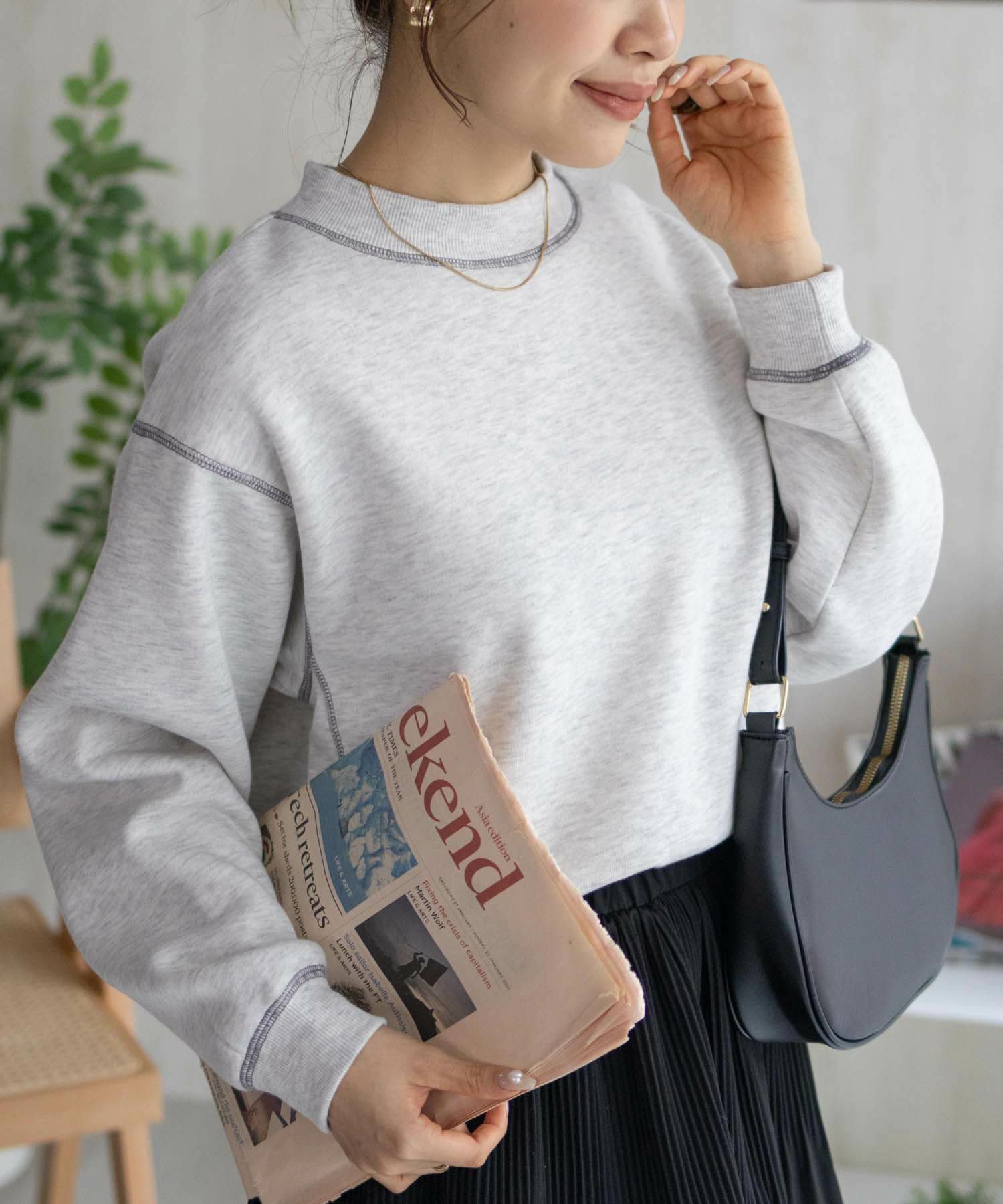 nAvy 配色ステッチトレーナー レディース