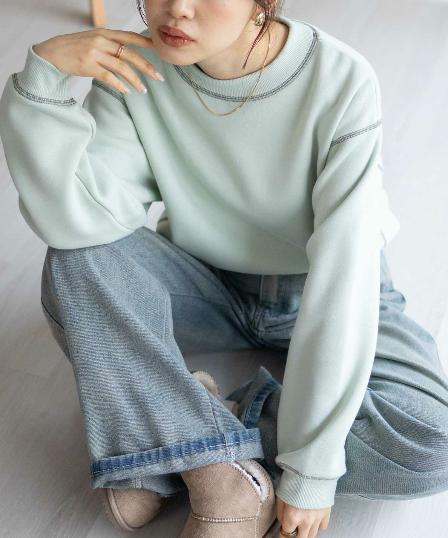 nAvy  配色ステッチトレーナー レディース商品画像-18