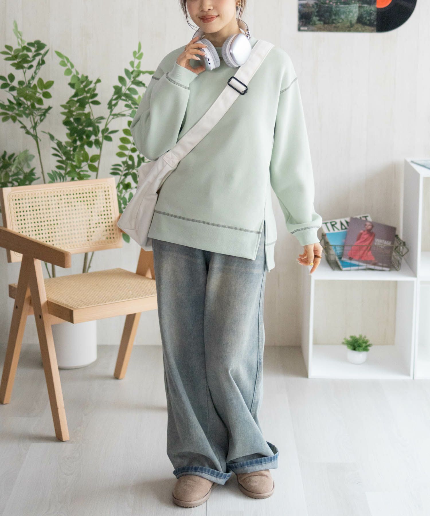 nAvy  配色ステッチトレーナー レディース商品画像-19