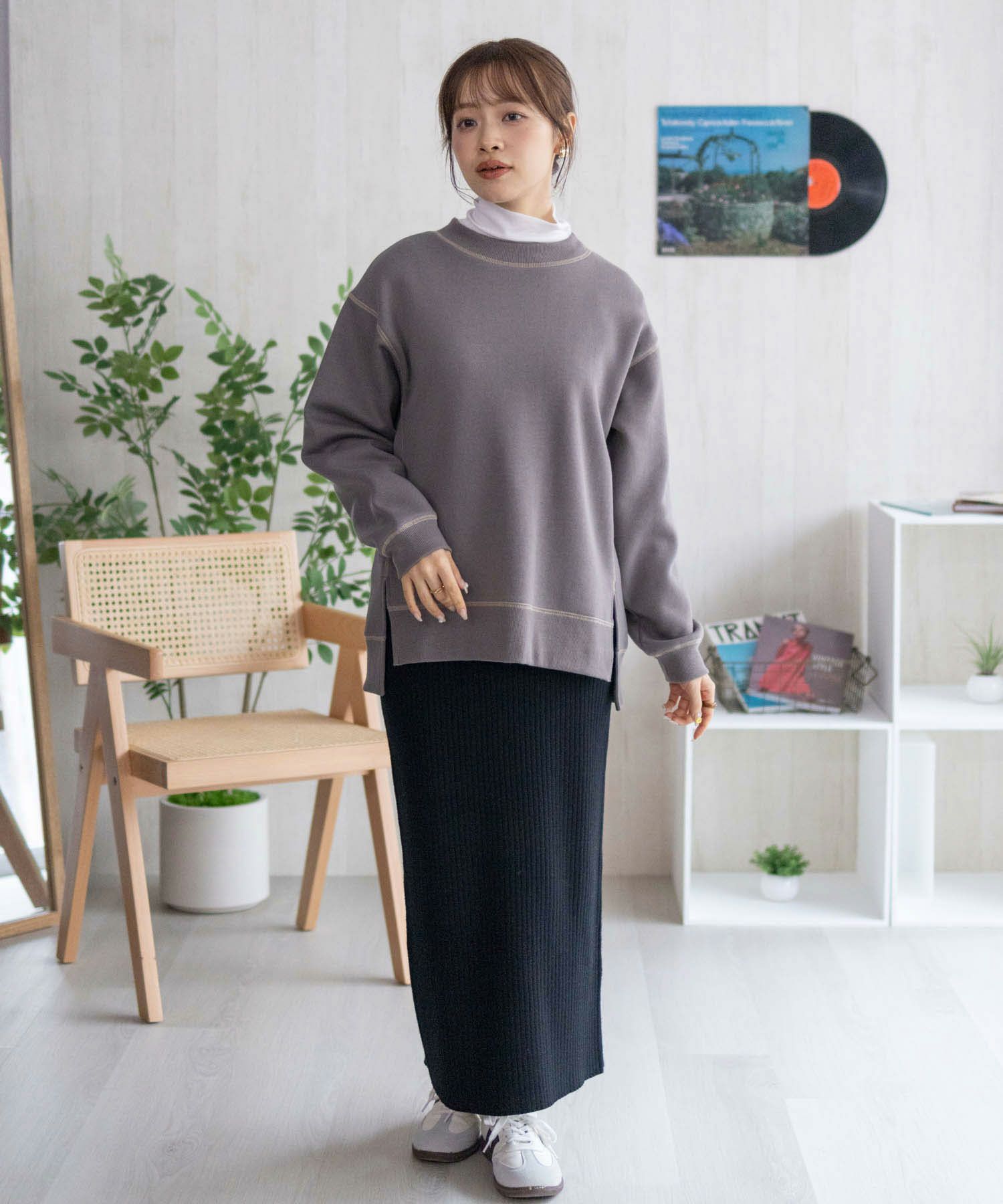 nAvy  配色ステッチトレーナー レディース商品画像-27