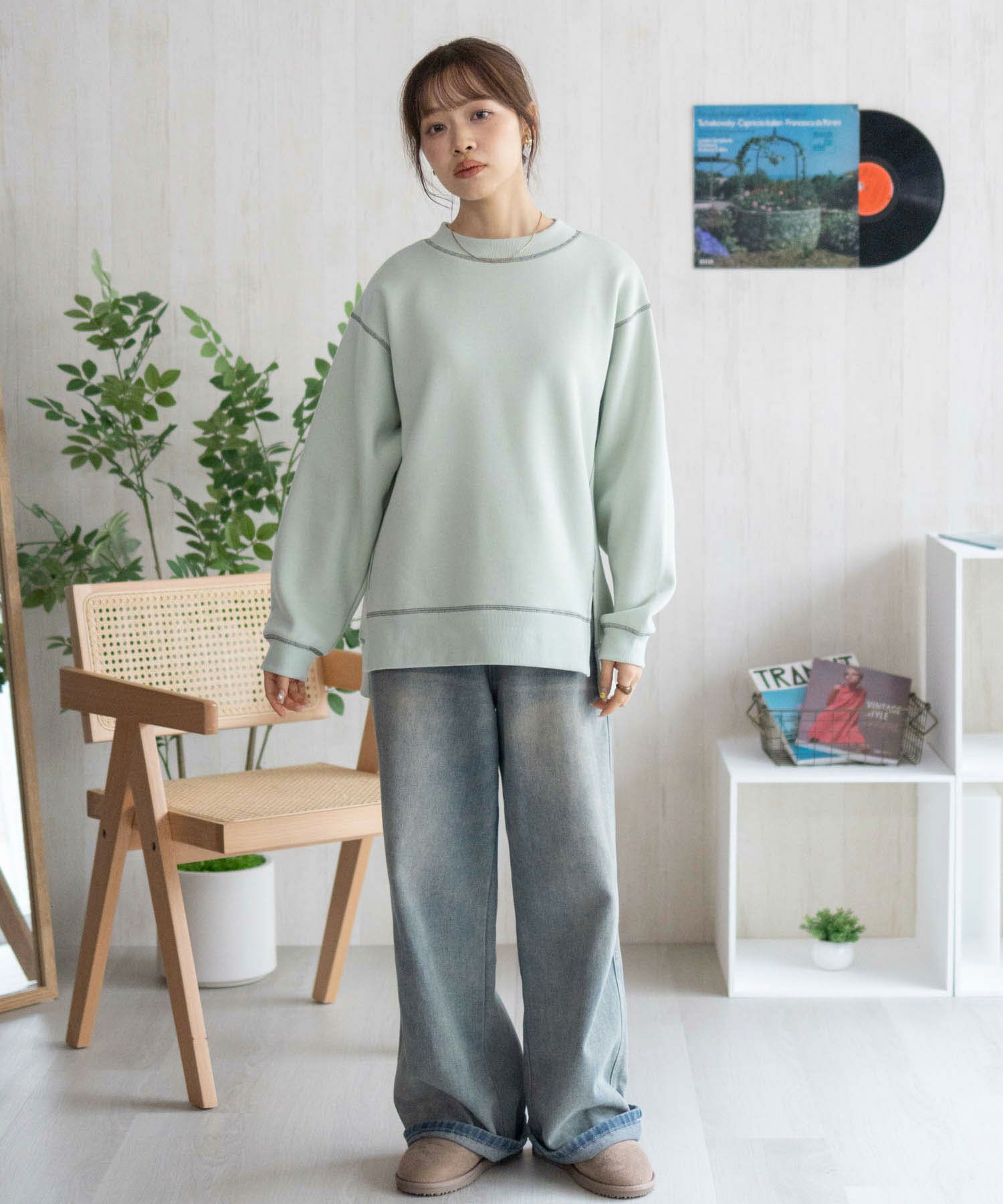 nAvy  配色ステッチトレーナー レディース商品画像-29