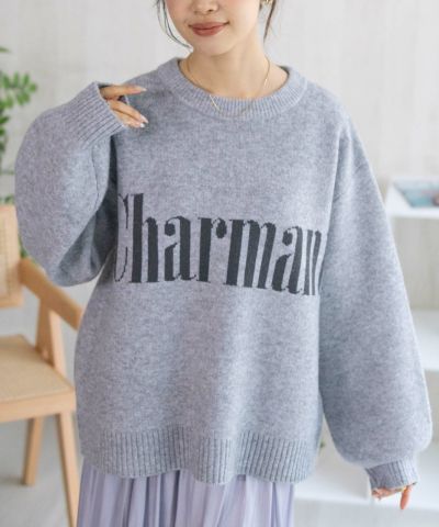 NAVY  ロゴメッセージニット レディース