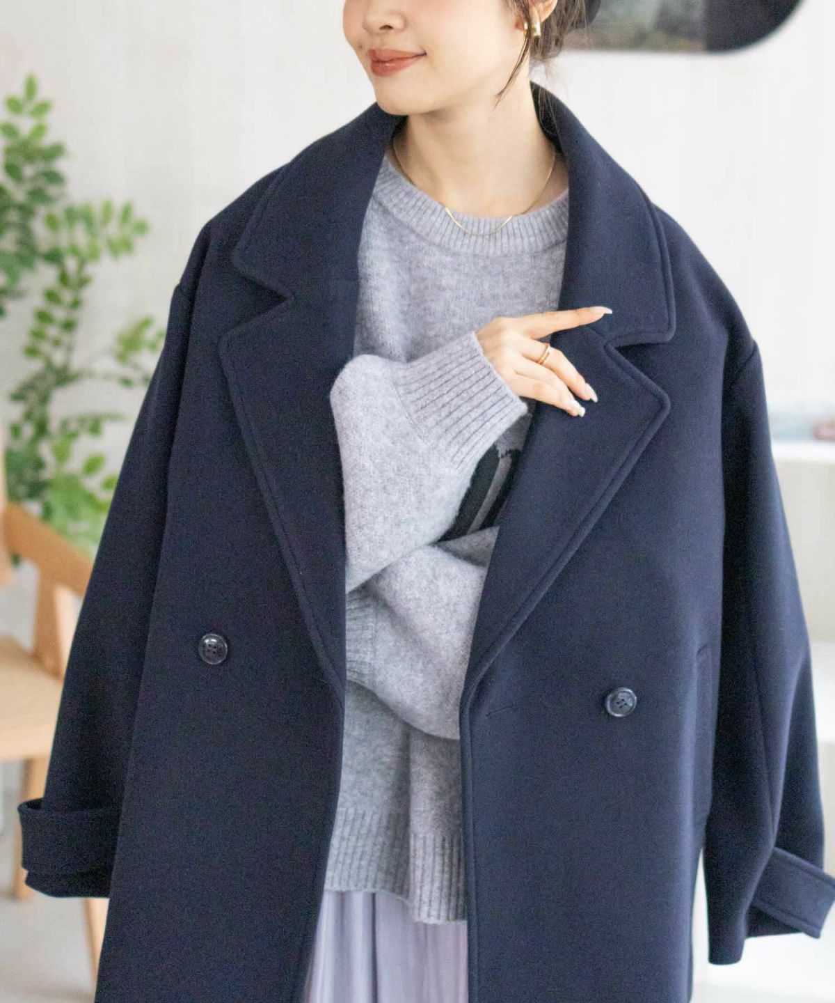 NAVY ロゴメッセージニット レディース