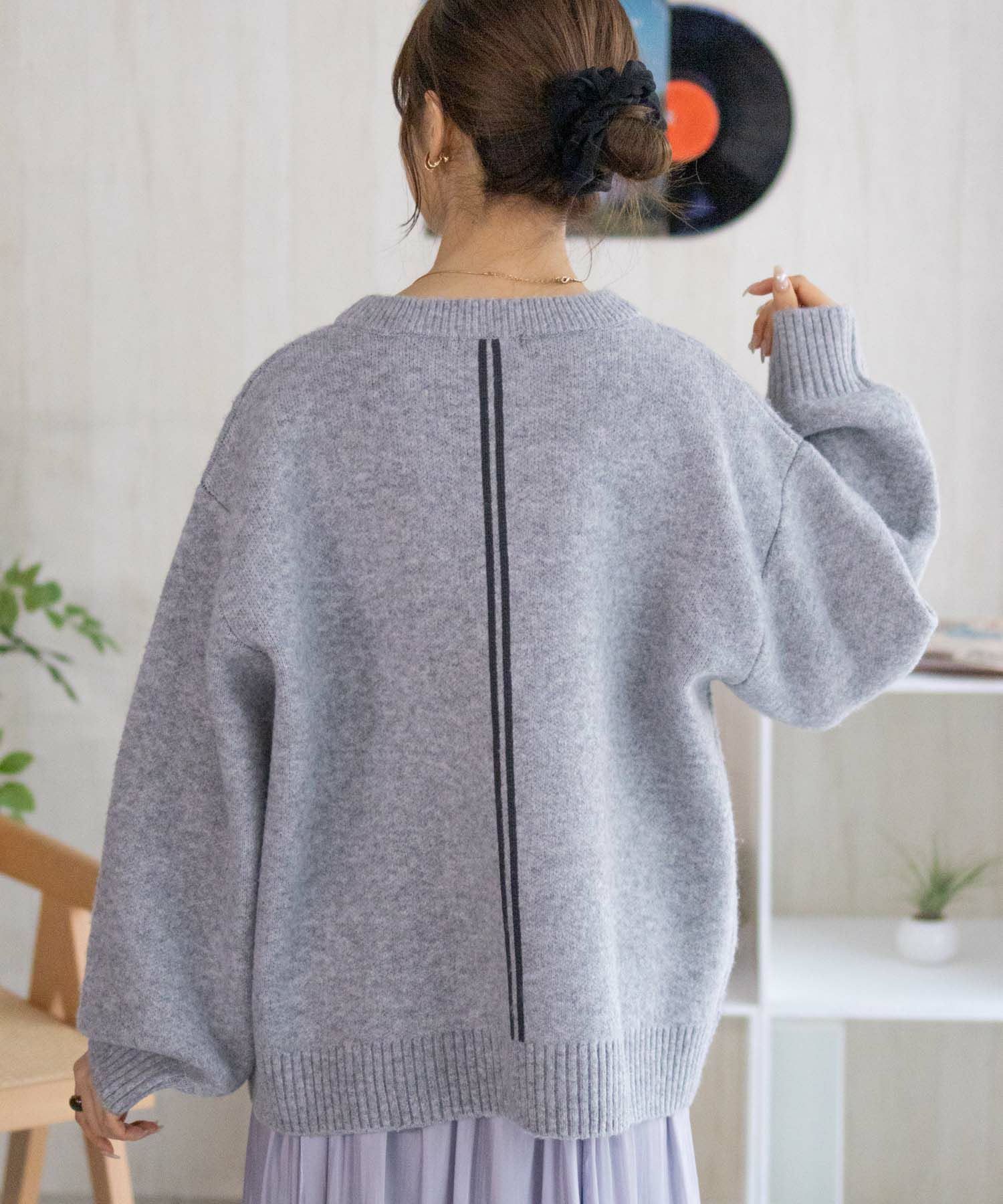 NAVY ロゴメッセージニット レディース
