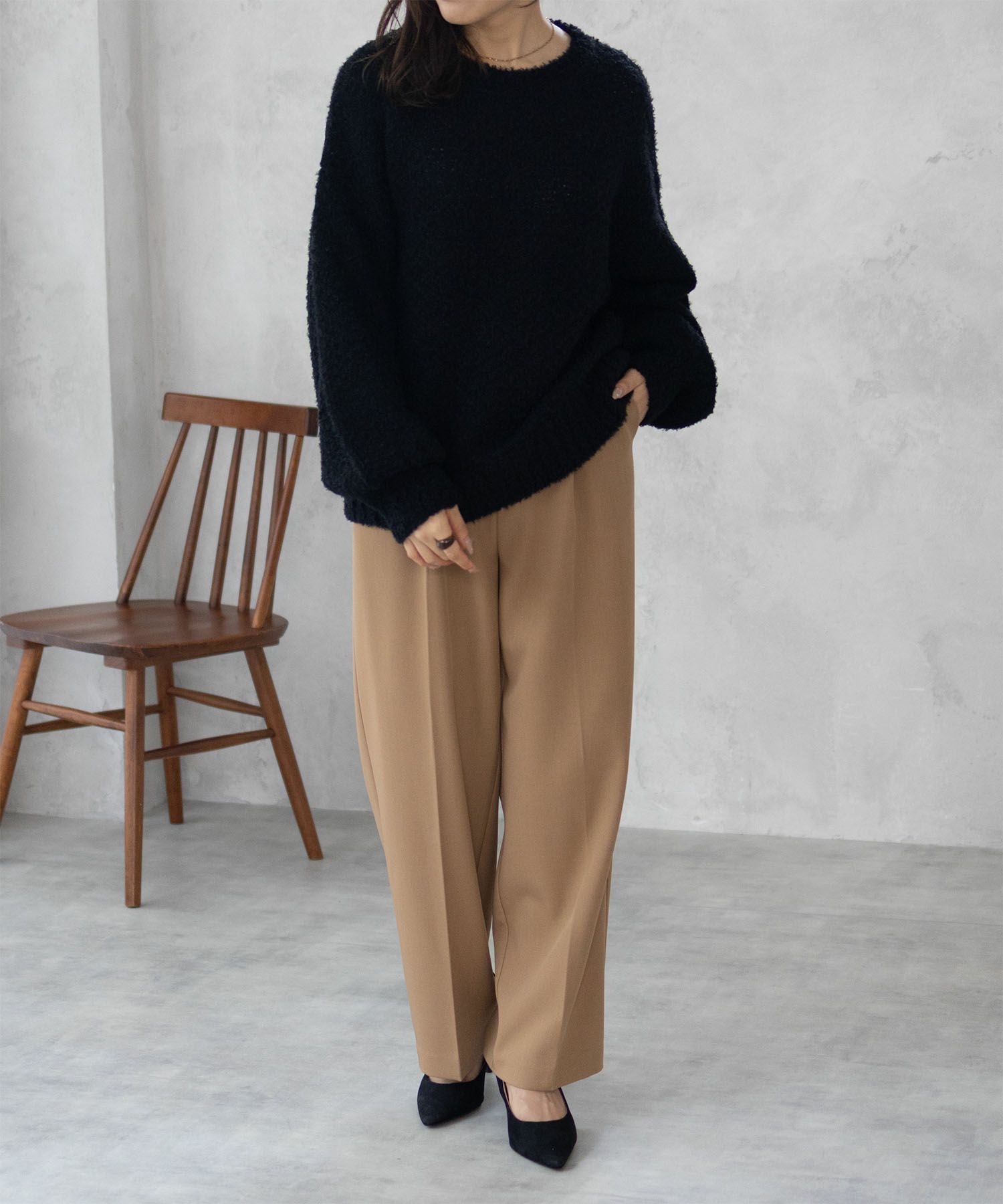 HusHusH  ツイード柄ニットプルオーバー レディース商品画像-2