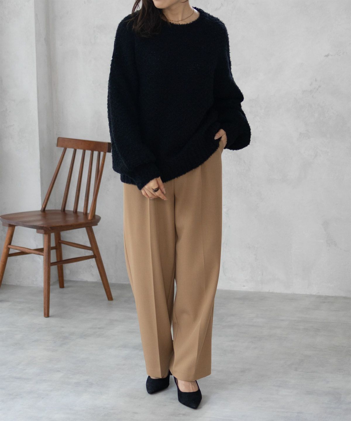 HusHusH ツイード柄ニットプルオーバー レディース