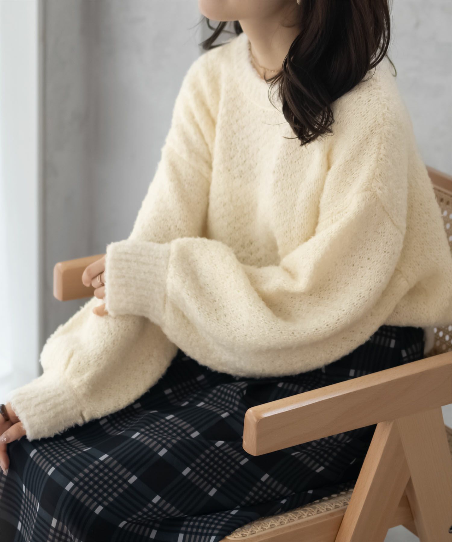 HusHusH  ツイード柄ニットプルオーバー レディース商品画像-4