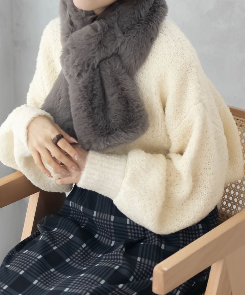 HusHusH  ツイード柄ニットプルオーバー レディース商品画像-6