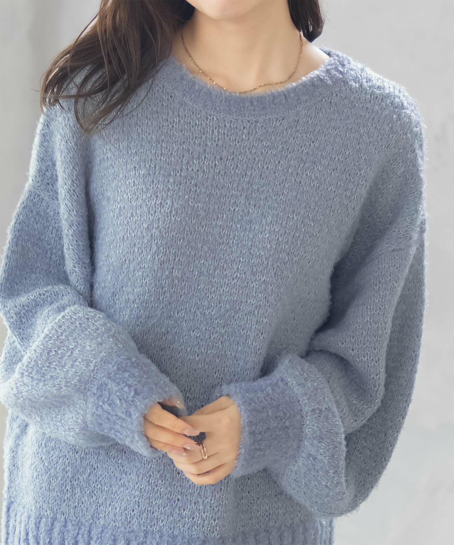 HusHusH  ツイード柄ニットプルオーバー レディース商品画像-8