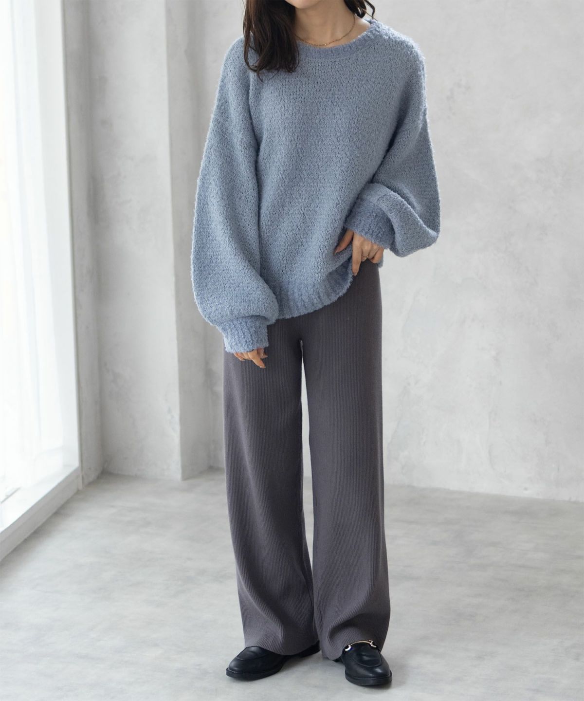 HusHusH ツイード柄ニットプルオーバー レディース