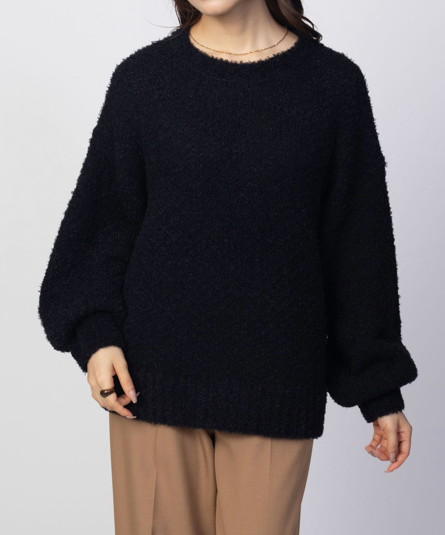 HusHusH  ツイード柄ニットプルオーバー レディース商品画像-10