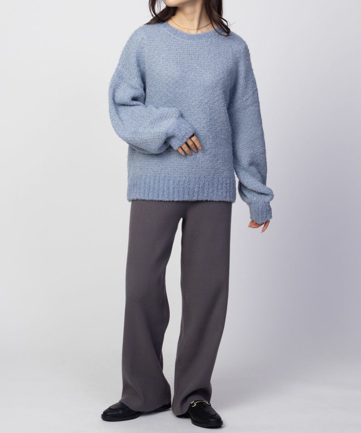 HusHusH ツイード柄ニットプルオーバー レディース