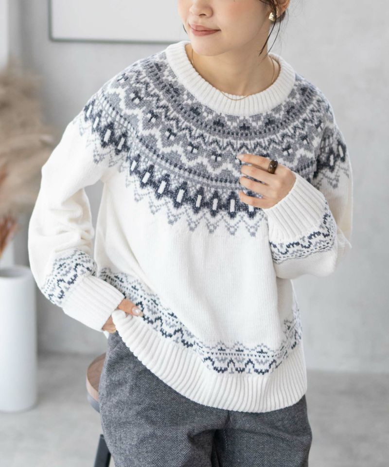 Howdy Marie  求心柄モールニット レディース商品画像-1