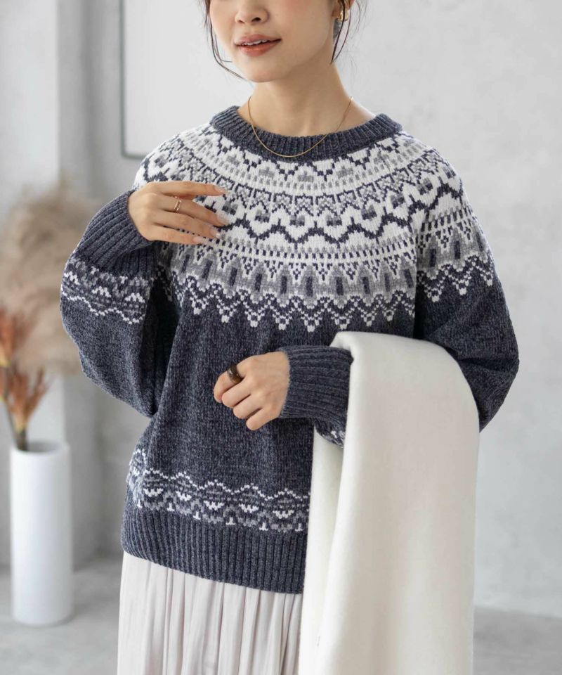 Howdy Marie  求心柄モールニット レディース商品画像-2