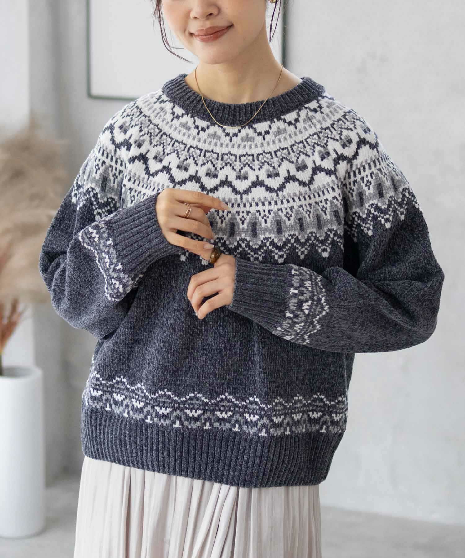 Howdy Marie  求心柄モールニット レディース商品画像-11
