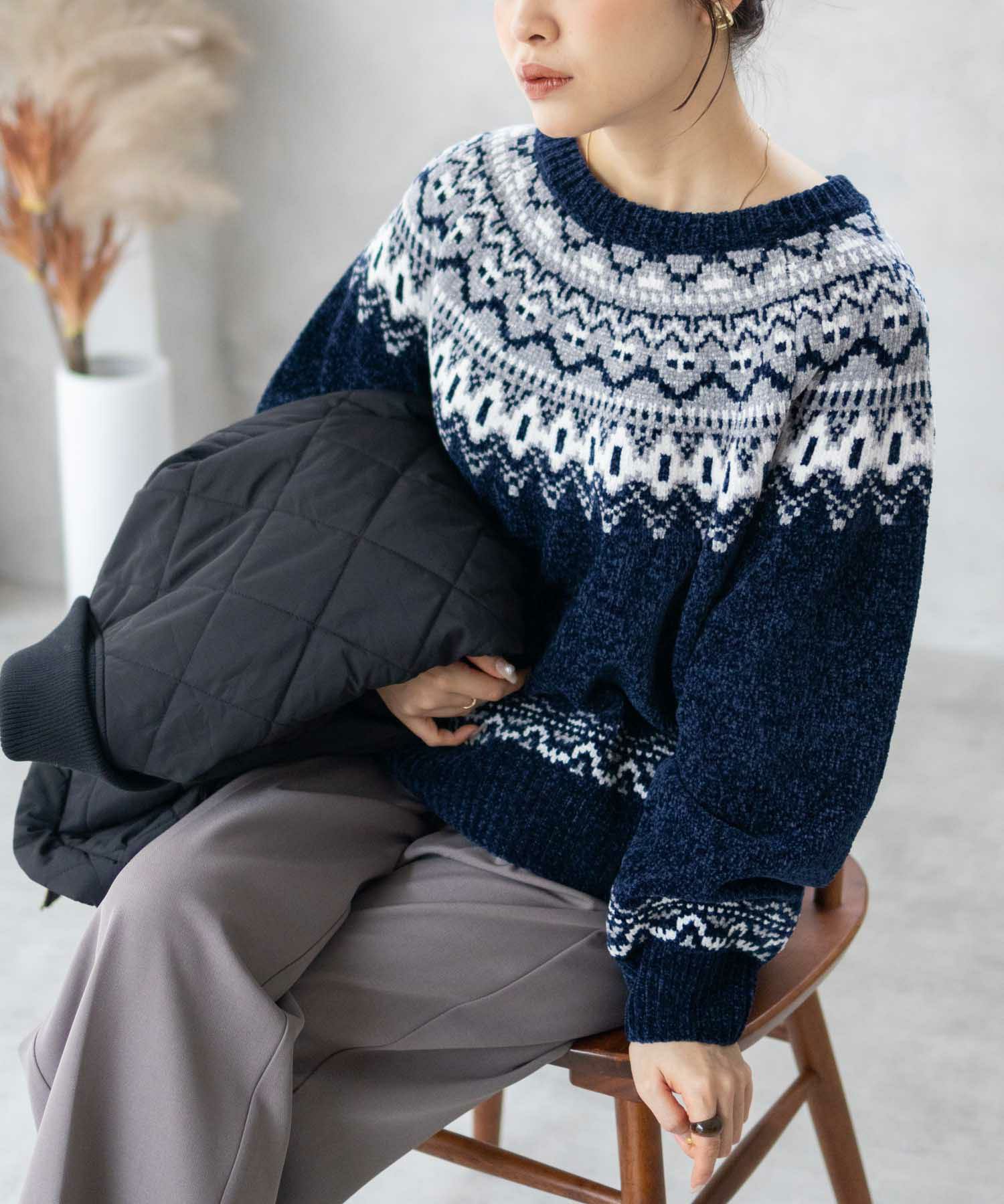 Howdy Marie  求心柄モールニット レディース商品画像-15