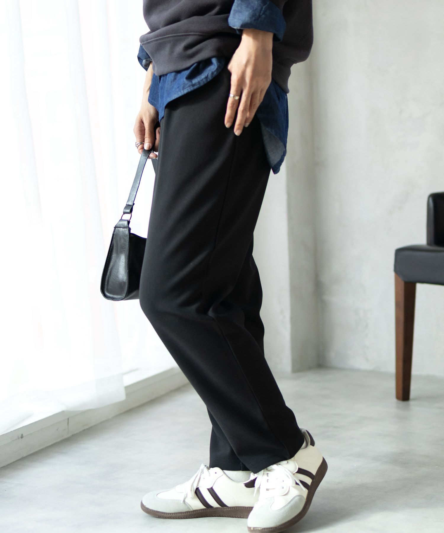 NAVY ボンディングテーパードパンツ レディース商品サムネイル-1