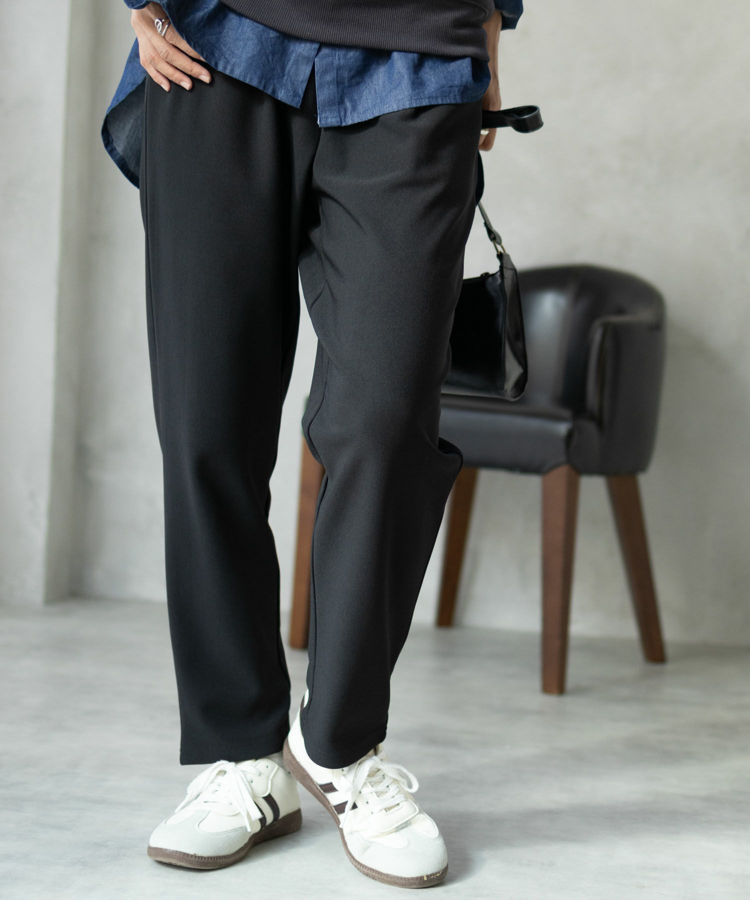 NAVY ボンディングテーパードパンツ レディース商品画像-2