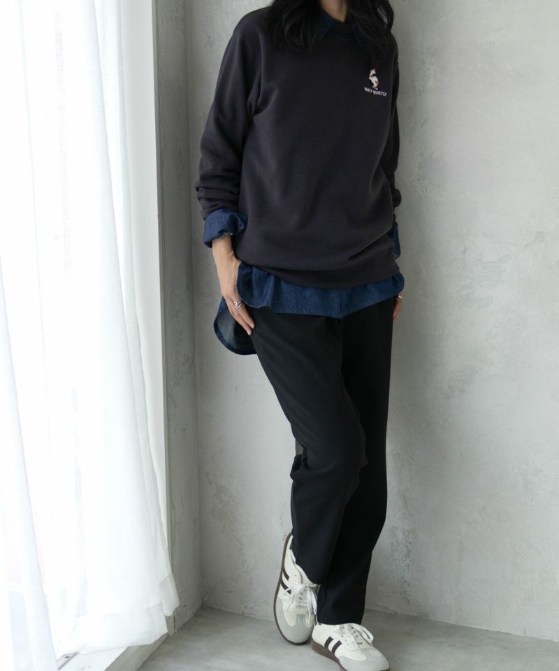 NAVY  ボンディングテーパードパンツ レディース商品画像-3