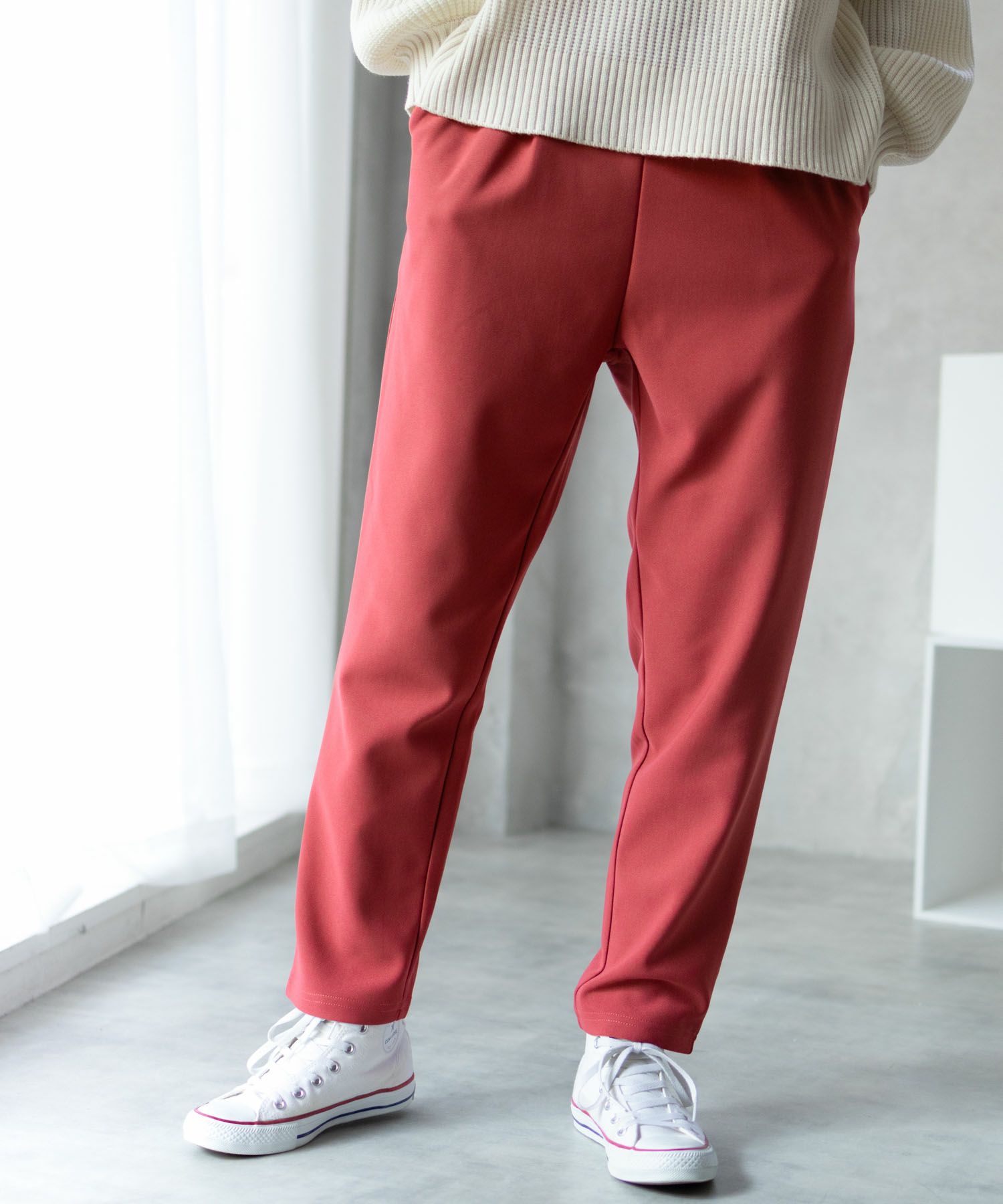 NAVY  ボンディングテーパードパンツ レディース商品画像-10