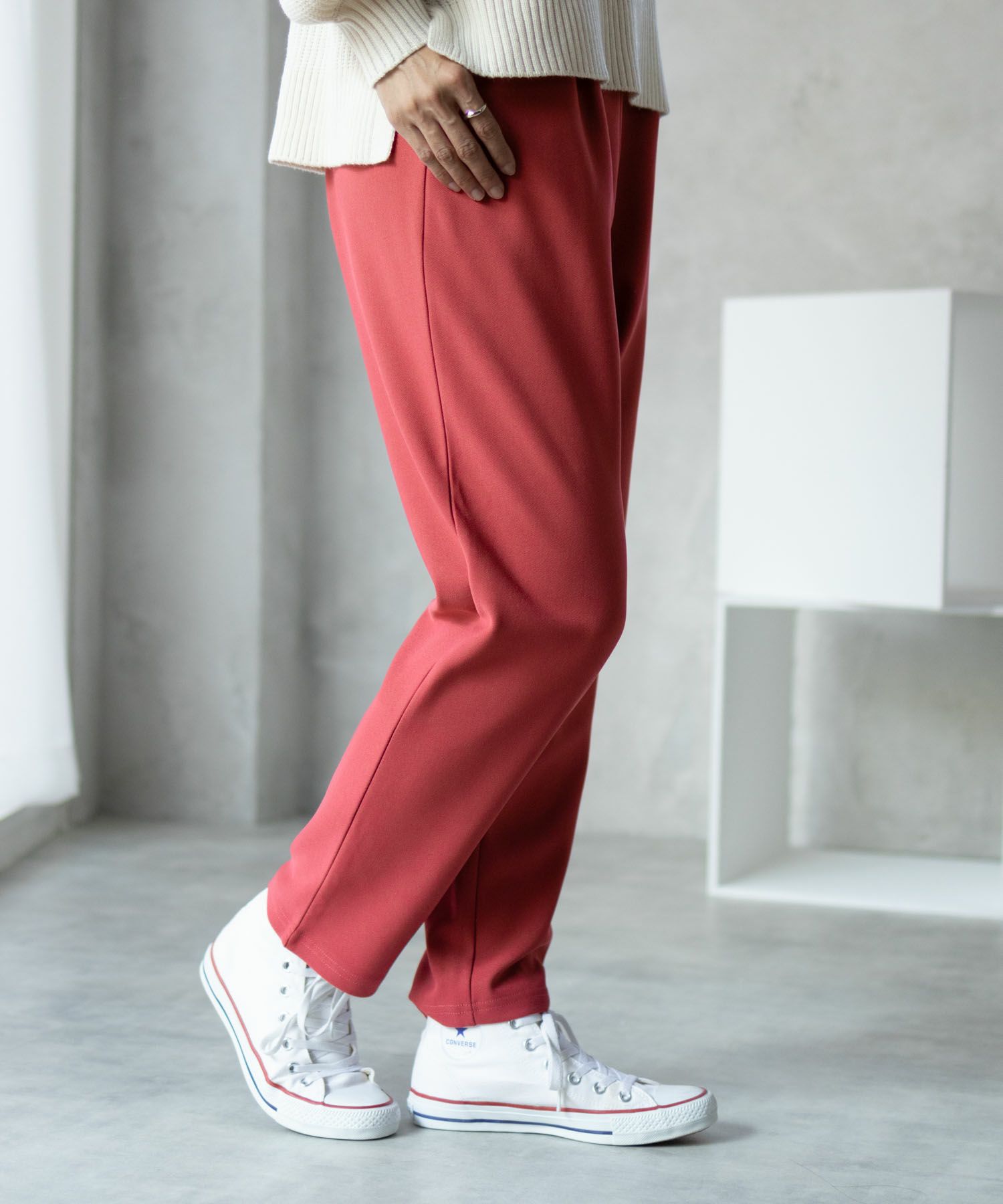 NAVY ボンディングテーパードパンツ レディース