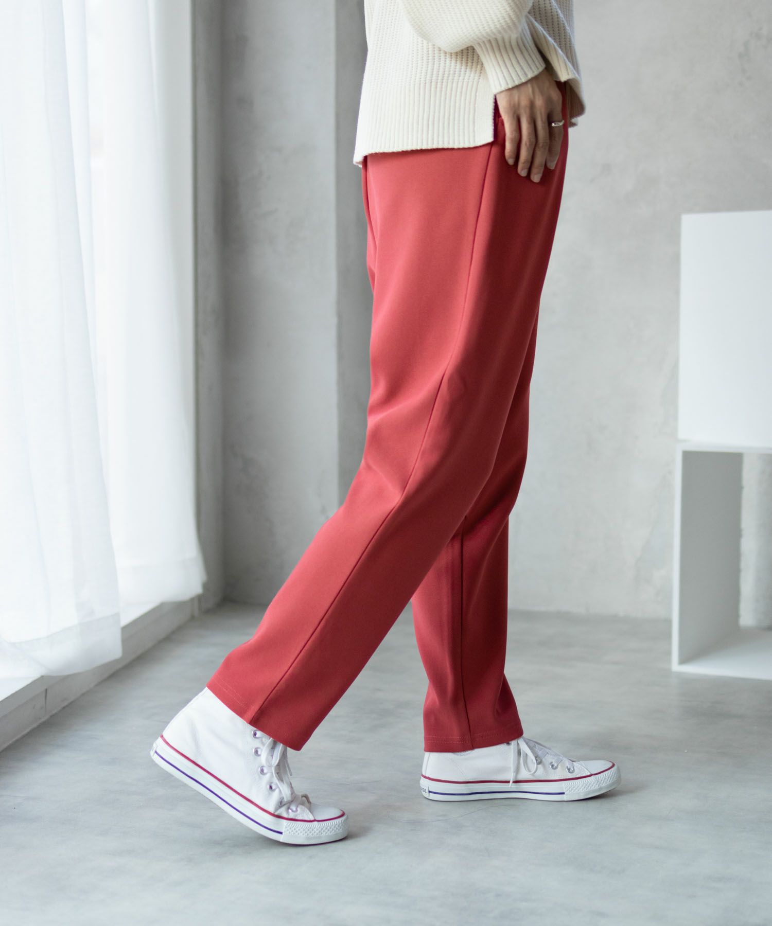 NAVY ボンディングテーパードパンツ レディース商品画像-13