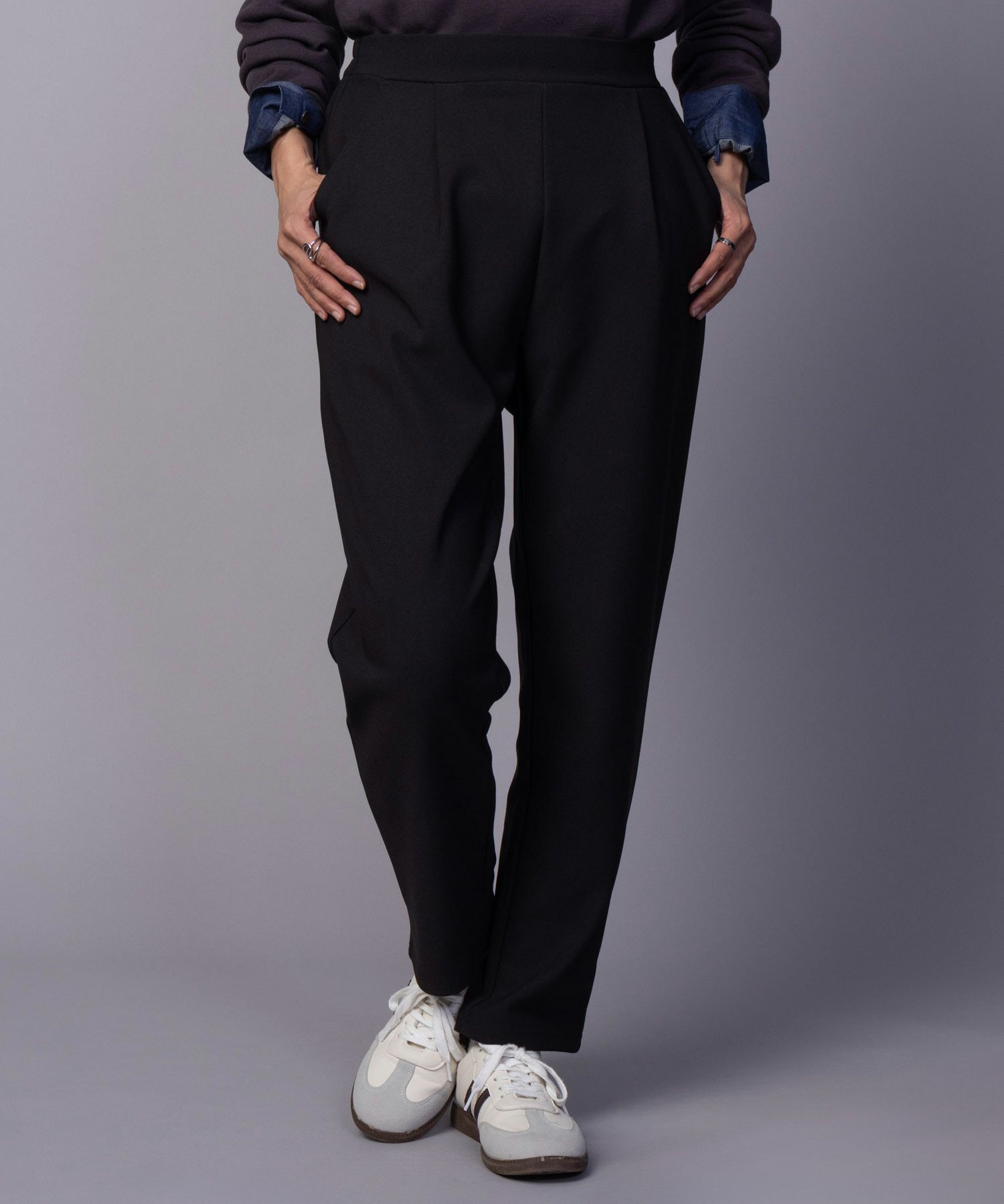 NAVY ボンディングテーパードパンツ レディース商品画像-15