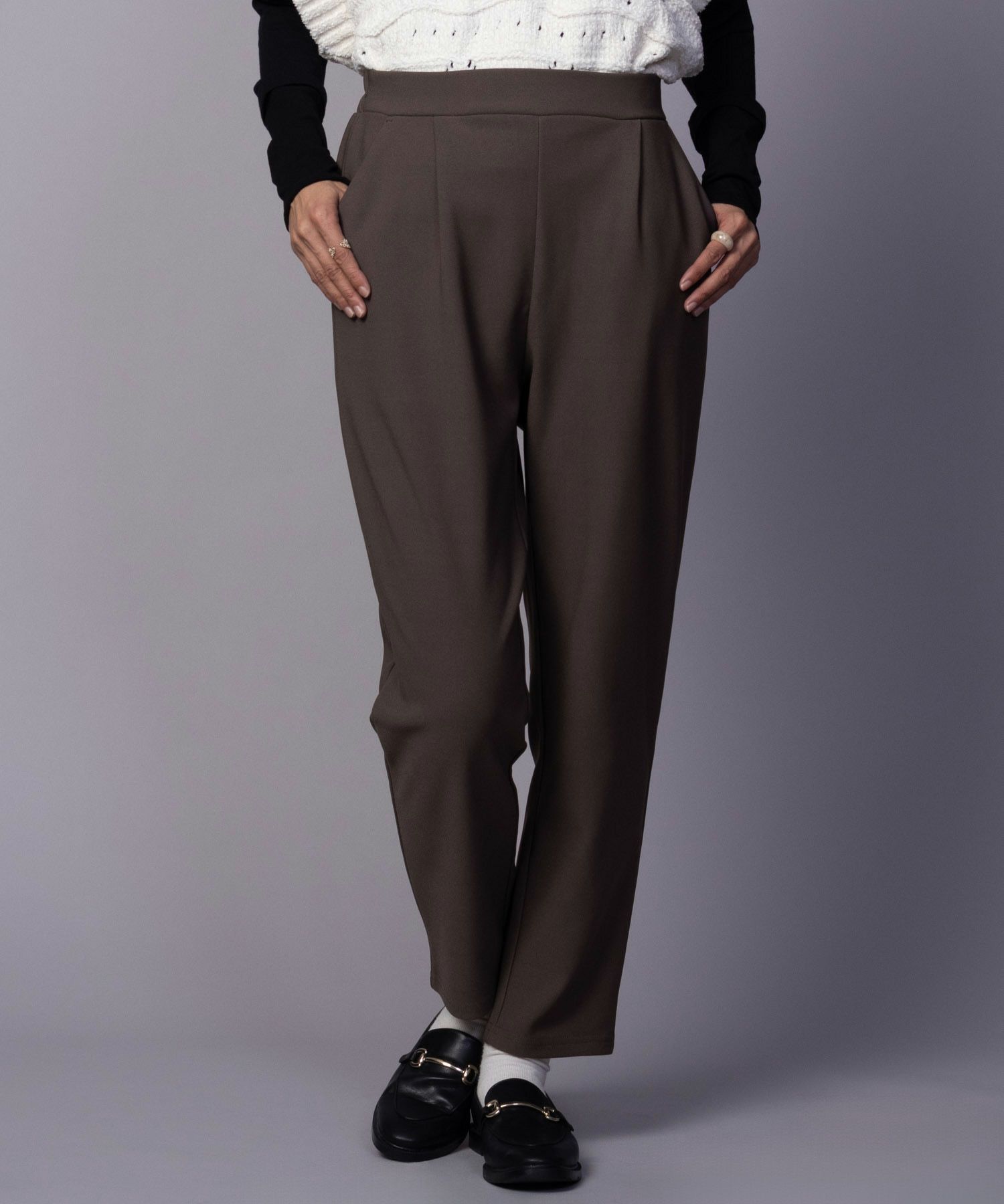 NAVY ボンディングテーパードパンツ レディース商品画像-16