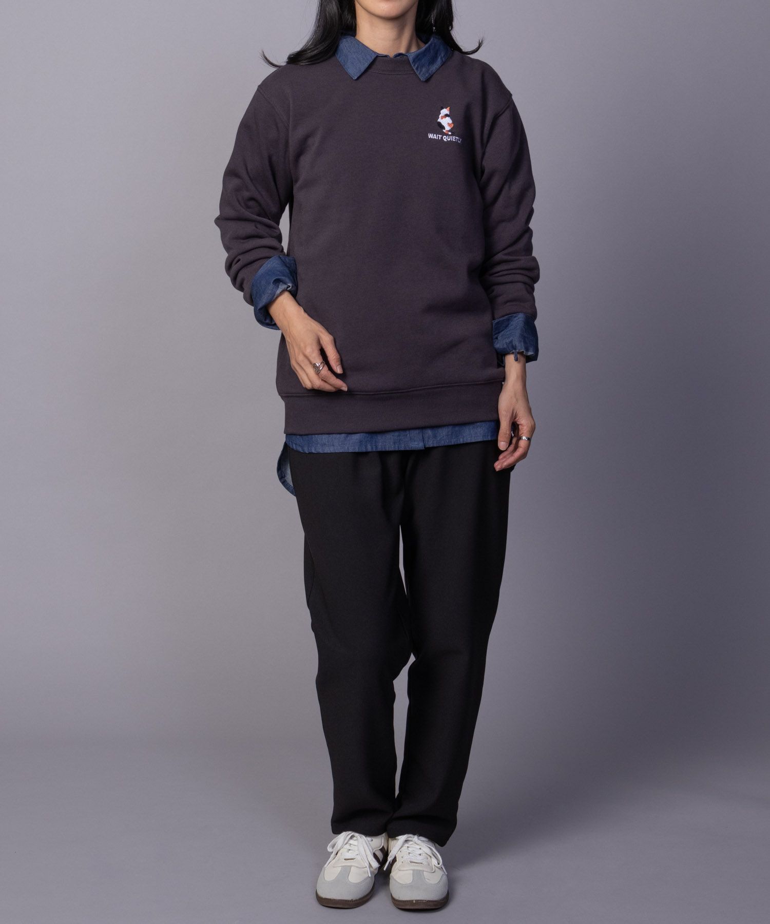 NAVY ボンディングテーパードパンツ レディース